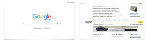 Homepage Google versus Yandex